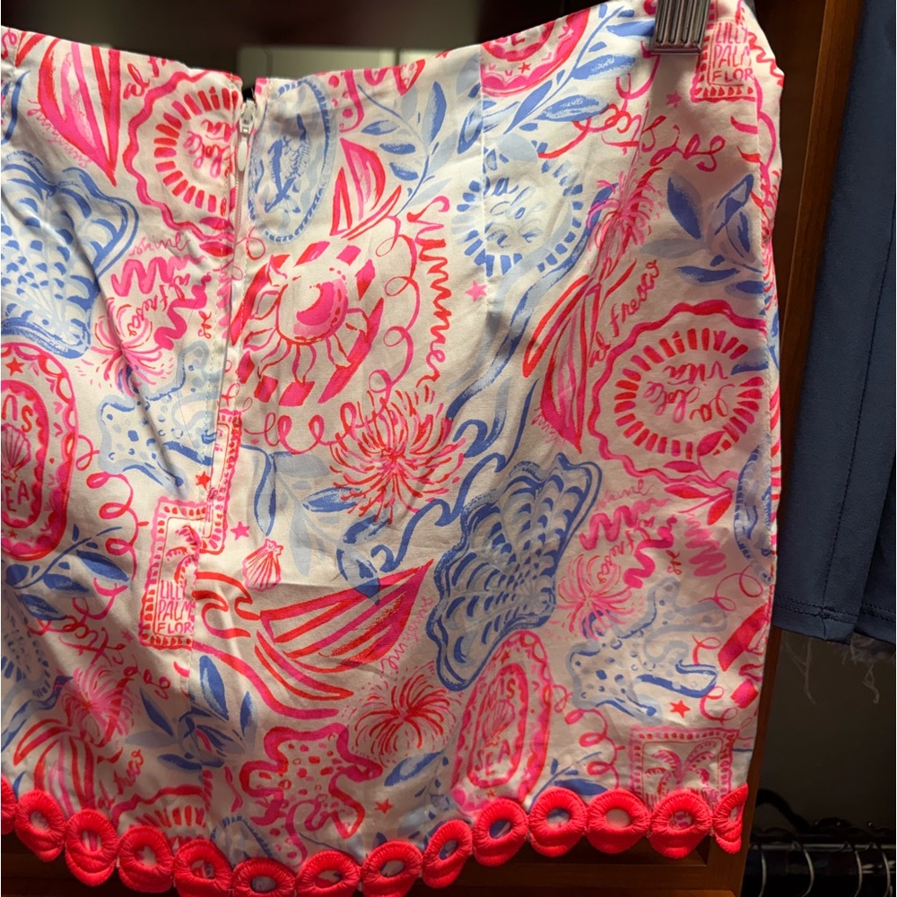Lilly Pulitzer Pink and Blue Mini Skirt